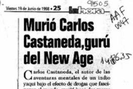 Murió Carlos Castaneda, gurú del New Age  [artículo].