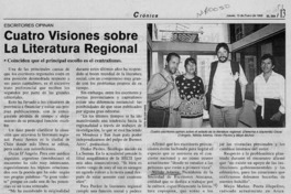 Cuatro visiones sobre la literatura regional