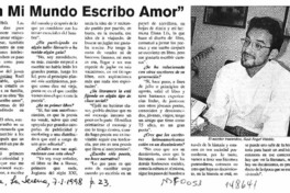 "En mi mundo escribo amor"  [artículo].