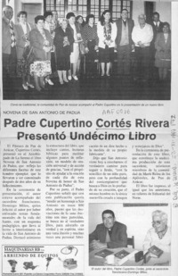 Padre Cupertino Cortés Rivera presentó undécimo libro  [artículo].