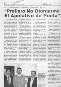 "Prefiero no otorgarme el apelativo de poeta"  [artículo] PGG.