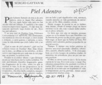 Piel adentro  [artículo] Sergio Gaytán M.