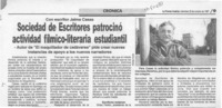 Sociedad de escritores patrocinó actividad fílmico-literaria estudiantil  [artículo].