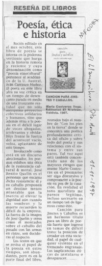 Poesía, ética e historia  [artículo].