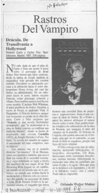 Rastros del vampiro  [artículo] Orlando Walter Muñoz.
