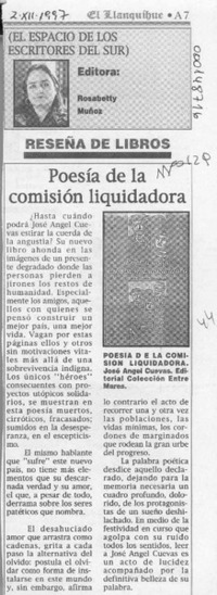 Poesía de la comisión liquidadora  [artículo].