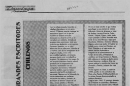 Grandes escritores chilenos  [artículo].