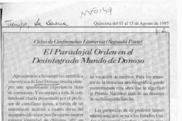 El paradojal orden en el desintegrado mundo de Donoso  [artículo] Yolanda Mai.