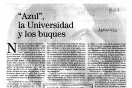 "Azul" la universidad y los buques  [artículo] Germán Carmona Mager.