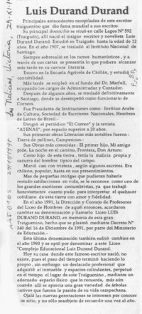 Luis Durand Durand  [artículo].