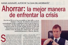 Ahorrar, la mejor manera de enfrentar la crisis
