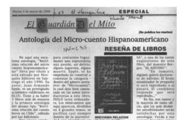 Antología del micro-cuento Hispanoamericano  [artículo] Yanko González Cangas.