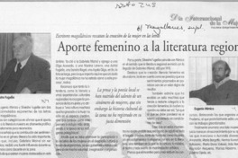 Aporte femenino a la literatura regional  [artículo].