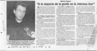 "A la mayoría de la gente no le interesa leer"  [artículo].
