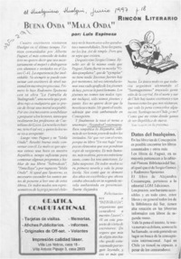 Buena onda "Mala onda"  [artículo] Luis Espinoza.