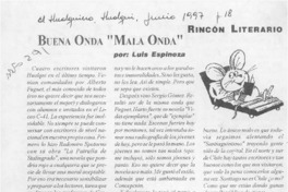 Buena onda "Mala onda"  [artículo] Luis Espinoza.