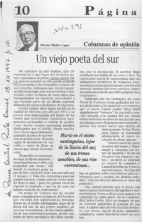 Un viejo poeta del sur  [artículo] Marino Muñoz Lagos.