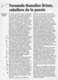 Fernando González Urízar, caballero de la poesía  [artículo] Luis Agoni Molina.