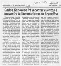 Carlos Genovese irá a contar cuentos a encuentro latinoamericano en Argentina  [artículo].