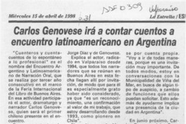 Carlos Genovese irá a contar cuentos a encuentro latinoamericano en Argentina  [artículo].