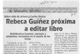 Rebeca Guíñez próxima a editar libro