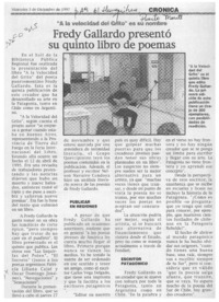 Fredy Gallardo presentó su quinto libro de poemas  [artículo].