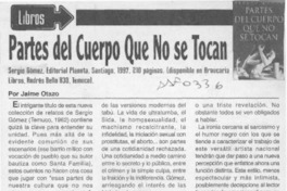 Partes del cuerpo que no se tocan  [artículo] Jaime Otazo.