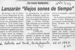 Lanzarán "Viejos sones de tiempo"  [artículo].