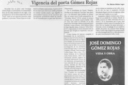 Vigencia del poeta Gómez Rojas  [artículo] Marino Muñoz Lagos.