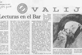 Lecturas en el bar  [artículo] Víctor Rojas F.