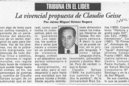 La vivencial propuesta de Claudio Geisse
