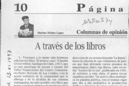 A través de los libros  [artículo] Marino Muñoz Lagos.