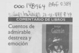 Cuentos de admirable destreza y emoción