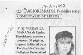 Y si vieras la mañana  [artículo] Rocío L'Amar.