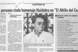 Poeta peruano rinde homenaje Huidobro en "El altillo del cantor"