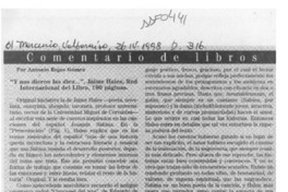 "Y nos dieron las diez --"  [artículo] Antonio Rojas Gómez.