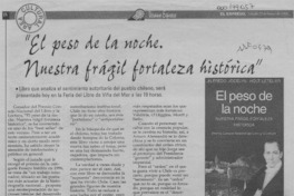 "El peso de la noche, nuestra frágil fortaleza histórica"  [artículo] J. Ch.
