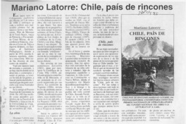 Mariano Latorre, Chile país de rincones  [artículo].
