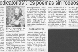 "Dedicatorias", los poemas sin rodeos  [artículo].