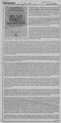 Maestros innovadores  [artículo] R. L. C.