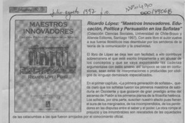 Maestros innovadores  [artículo] R. L. C.