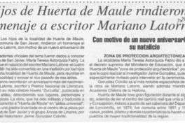 Hijos de Huerta de Maule rindieron homenaje a escritor Mariano Latorre