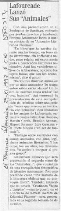 Lafourcade lanzó sus "animales"  [artículo].