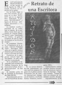 Retrato de una escritora  [artículo].