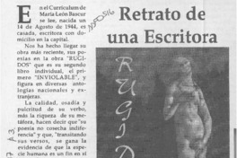 Retrato de una escritora  [artículo].