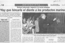 "Hay que incarle el diente a los productos marinos"  [artículo] Claudia Tosetti.