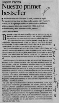 Nuestro primer bestseller  [artículo] Luis Alberto Maira.