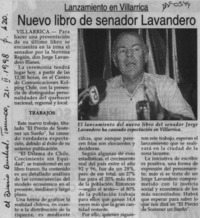 Nuevo libro de senador Lavandero  [artículo].
