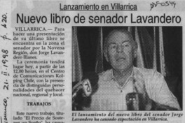 Nuevo libro de senador Lavandero  [artículo].