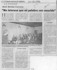 "Me interesa que mi palabra sea conocida"  [artículo].